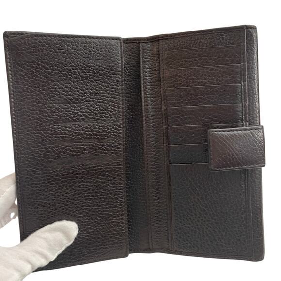 GUCCI Full Inclusion Brown Interlocking GG Studded Leather Long Wallet EUC - Picture 7 of 13